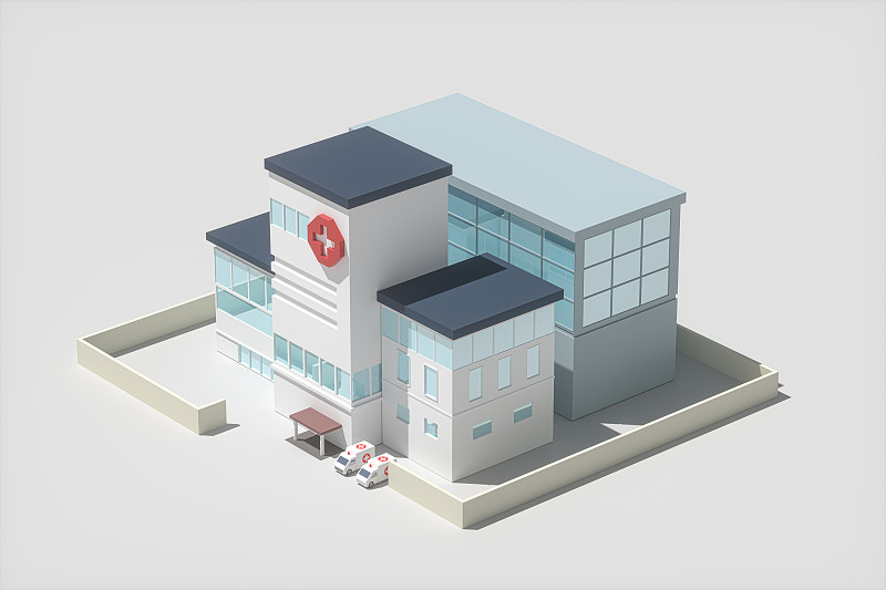 三维卡通医院模型 三维渲染图片下载
