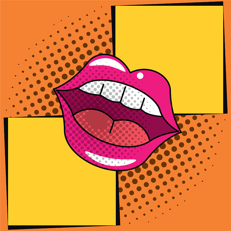 海报波普艺术风格与女性的嘴图片下载