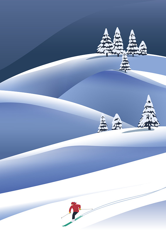 冬季，Copyspace，景观，背景，自然，雪，滑雪，树图片下载