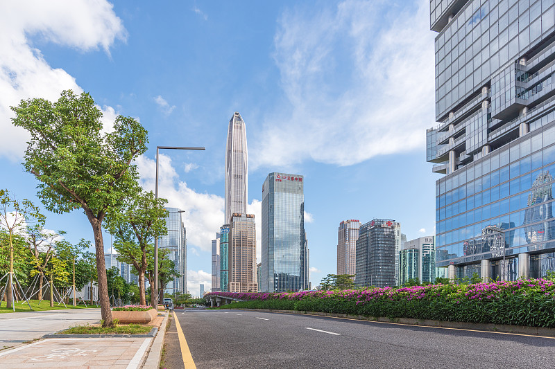 深圳市区城市风光和街道图片素材