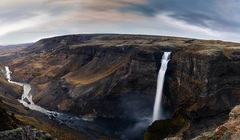 冰岛Vestmannaeyjar瀑布长时间曝光图片下载