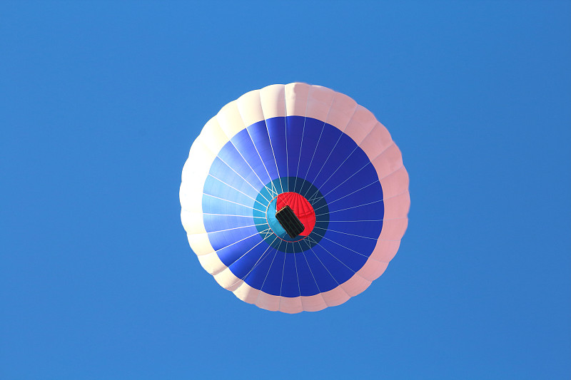 一个气球在天空中飞行的低角度视图图片素材