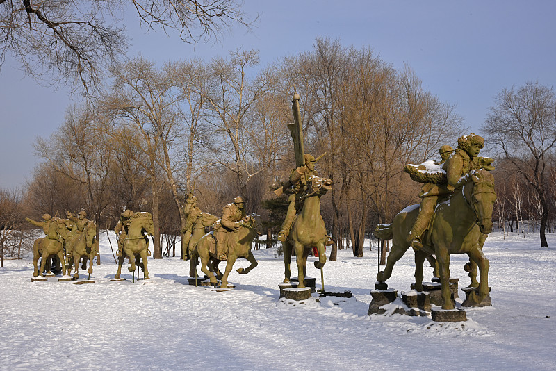 冬季的哈尔滨太阳岛公园图片素材