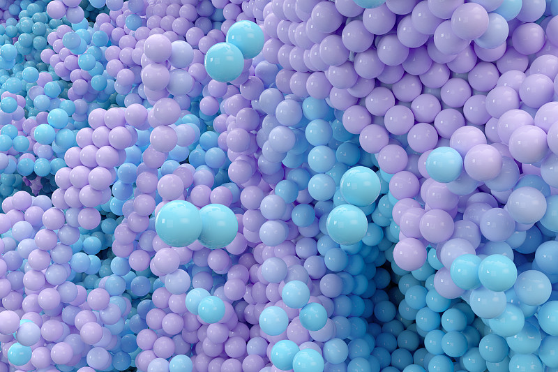 紫色聚集的球体 3D渲染图片下载