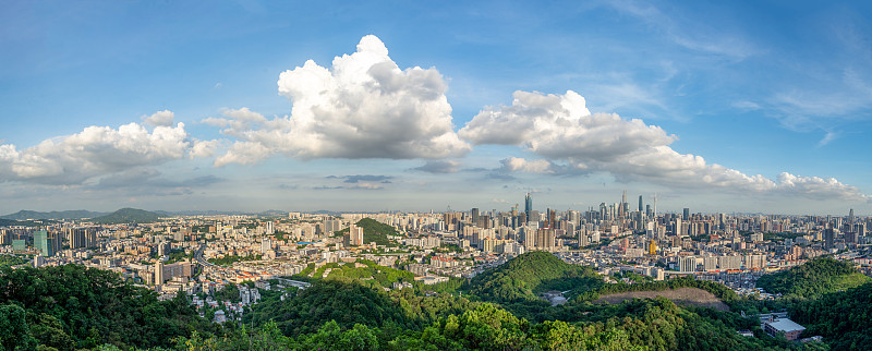 白云山俯瞰广州城市风光全景图片下载
