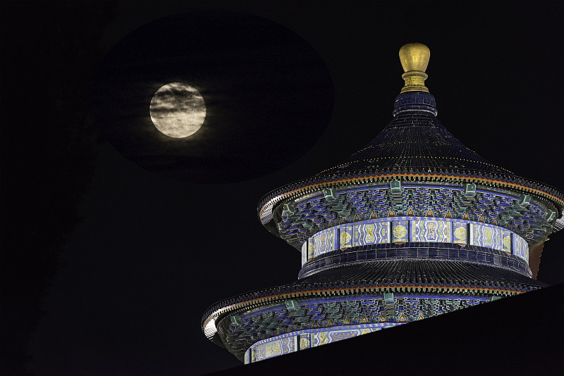 北京中秋天坛夜景图片下载