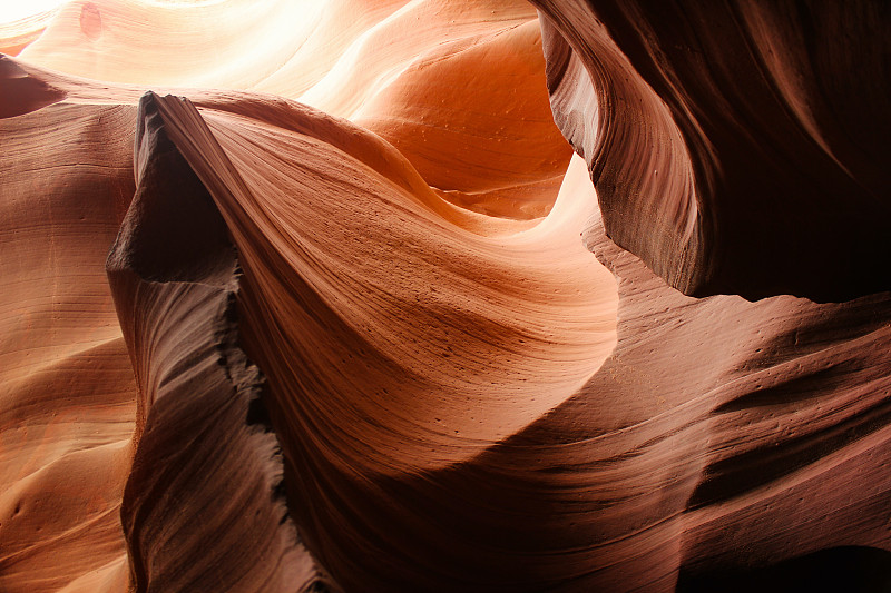 岩石形成的低角度视图，羚羊峡谷，亚利桑那州，美国，美国图片素材