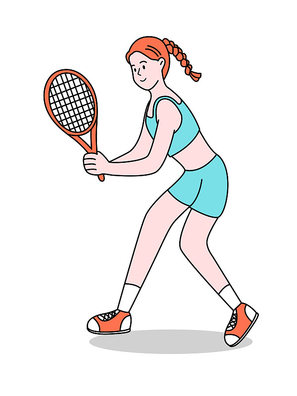 打网球的女孩图片素材