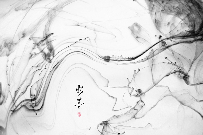 中国风抽象水墨流动肌理图图片下载