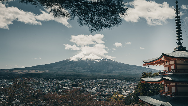 浅间神社和富士山图片下载