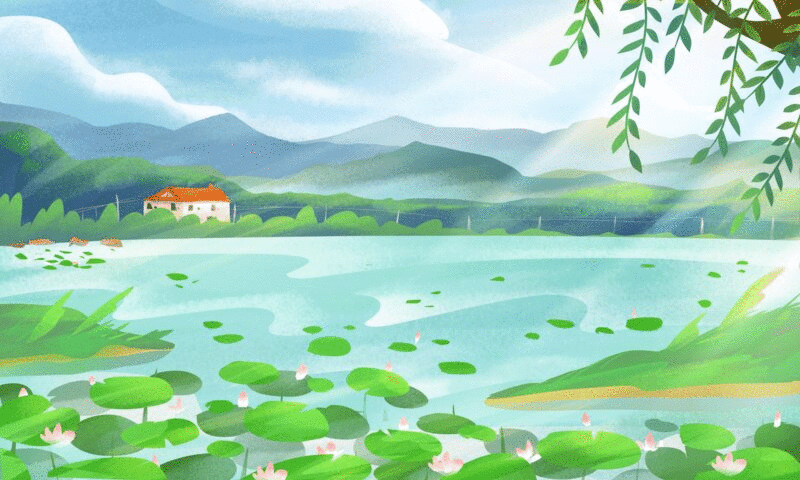 夏天乡下的池塘荷花风景图片下载