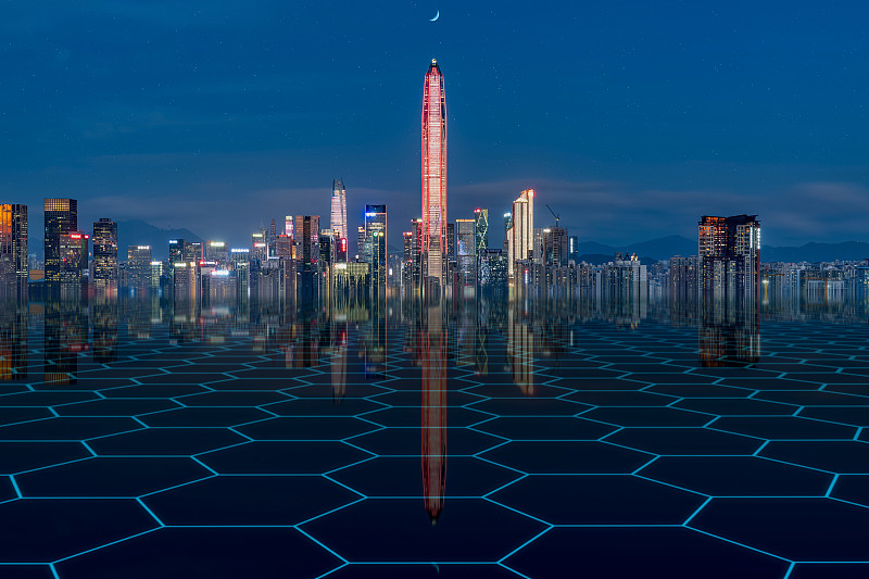 深圳城市风光和科技概念图片下载