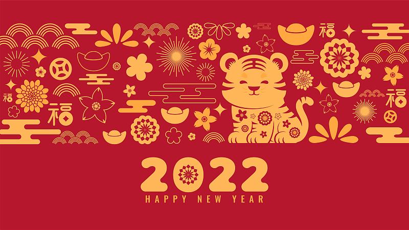 2022虎年喜庆吉祥图案海报图片素材