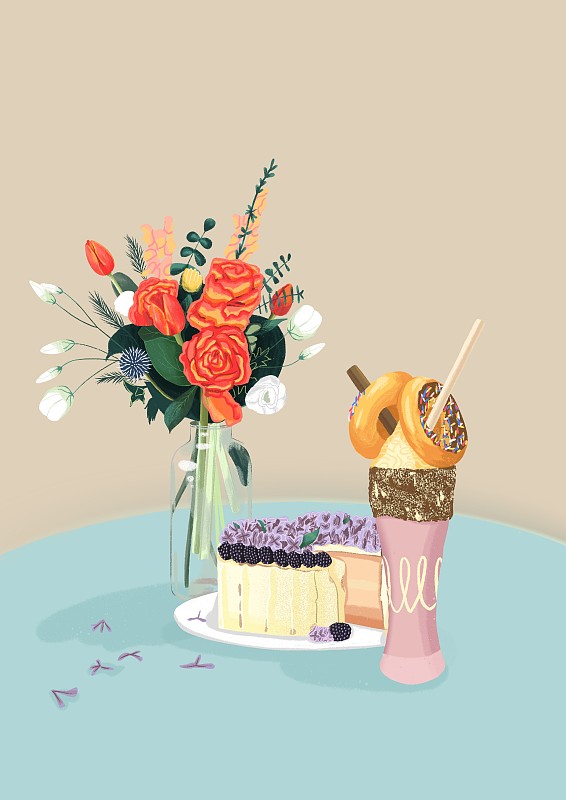 可爱的生日蛋糕和派对蛋糕图片下载