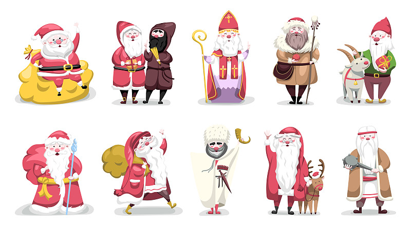 收集不同国家的圣诞老人图片下载