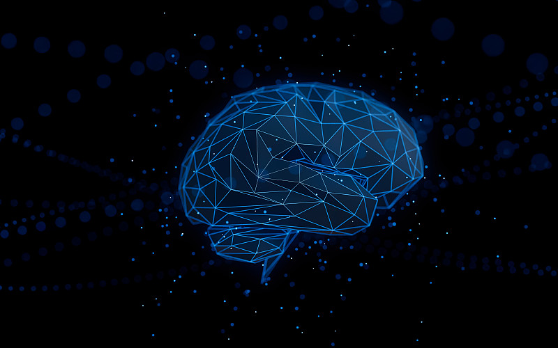 科技感蓝色发光线条,人脑,未来科技人工智能图片下载