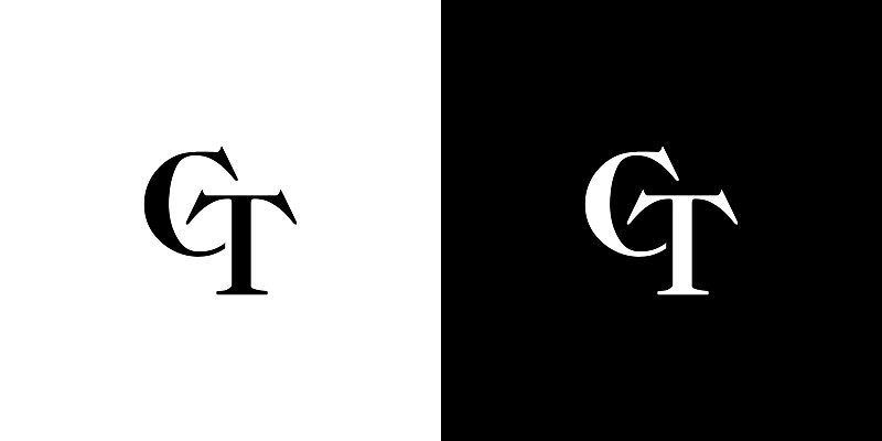 现代和独特的字母gt首字母标志设计插画图片