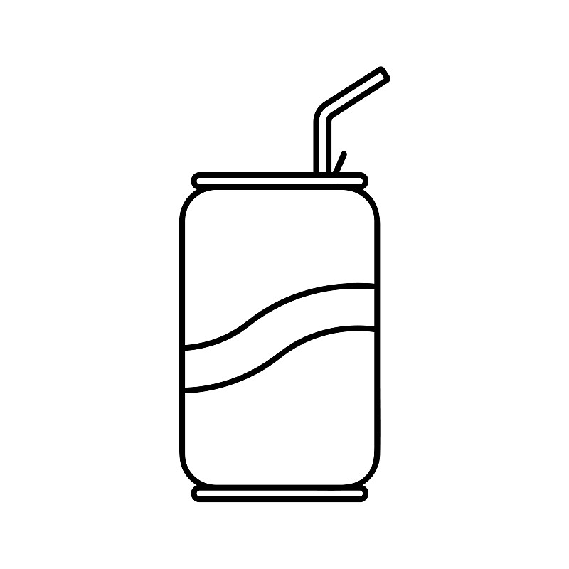 汽水易拉罐配有黑色筒形简单图标标志符号图片