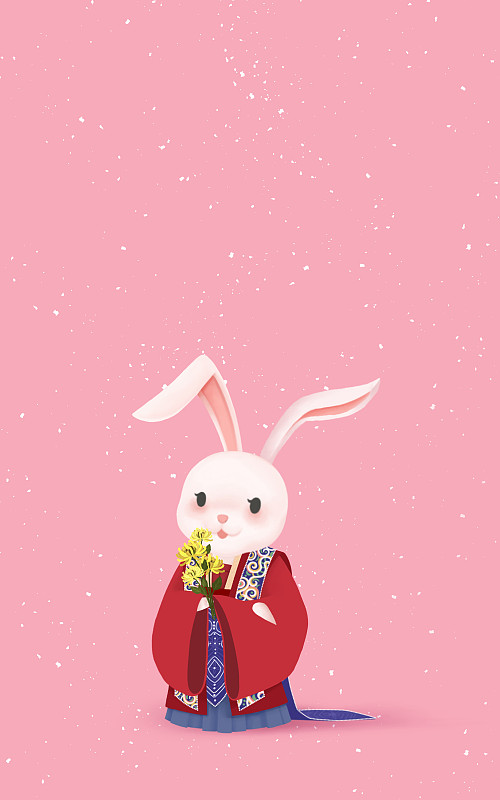 兔年生肖兔卡通形象插画下载