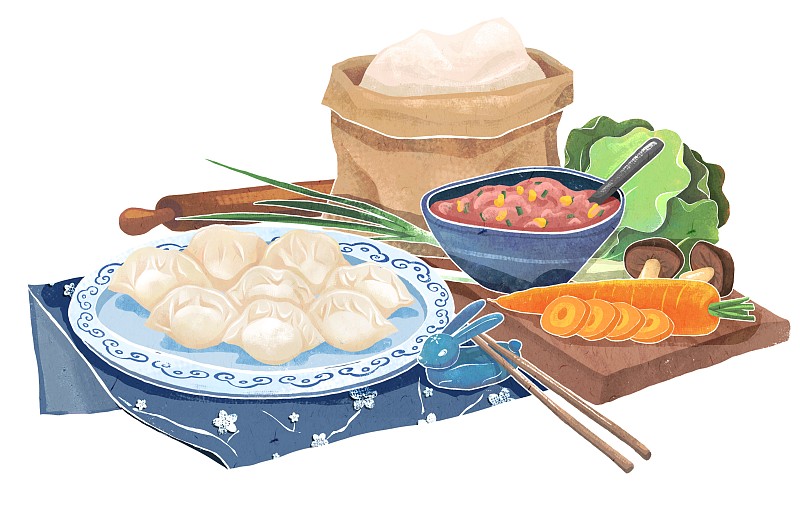冬季吃饺子的场景图片下载