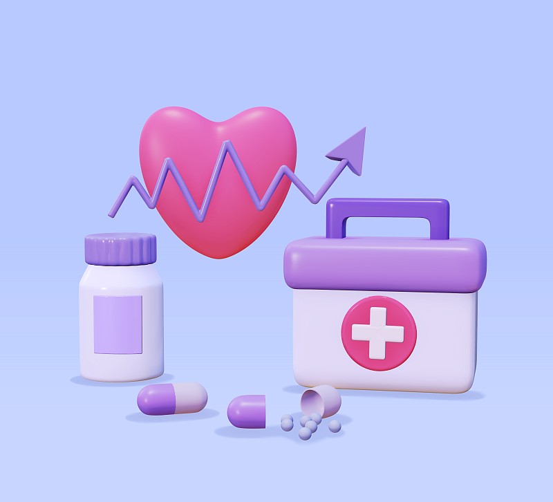 医疗健康药品3D插画下载
