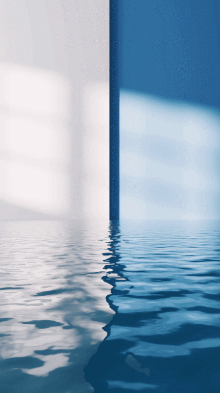 室内空房间与水面3D渲染图片下载