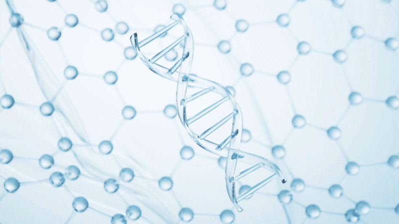 透明生物科技DNA结构3D渲染插画下载