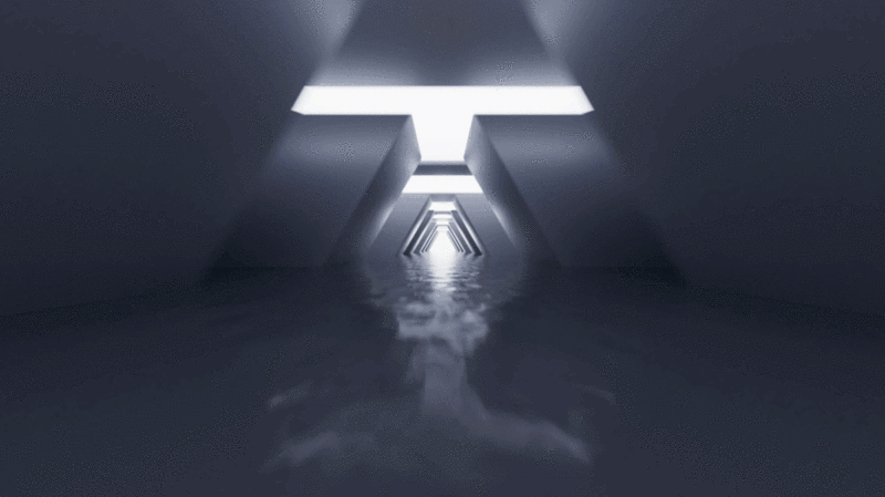 黑色科技感隧道空间3D渲染插画下载