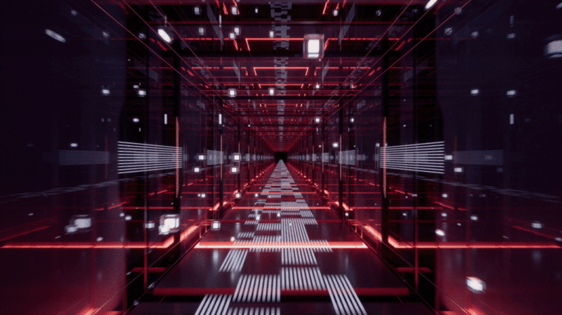 科技感线条空间隧道3D渲染插画下载