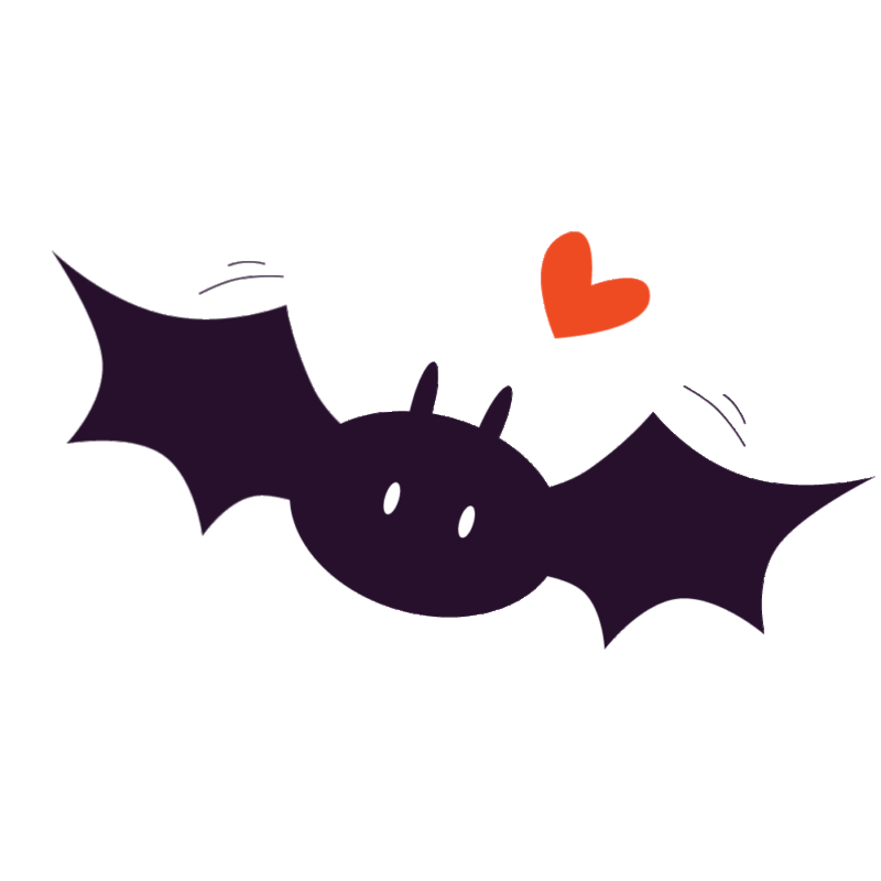 万圣节蝙蝠和爱心gif插画下载