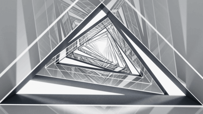 创意三角形隧道3D渲染图片下载