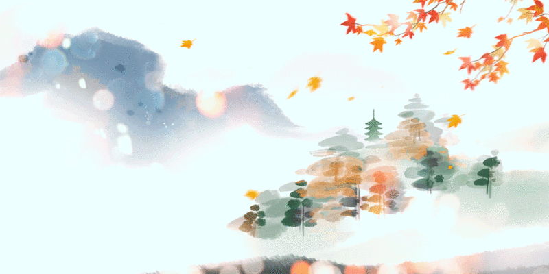水墨山水风景画高山天空下的背景清新自然高雅艺术水墨动画视频图片下载