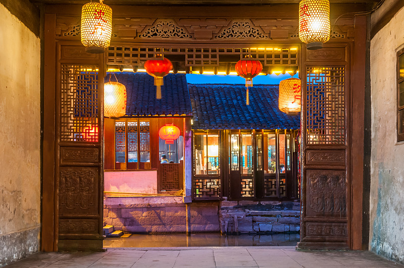 中国第一古镇周庄夜景图片下载