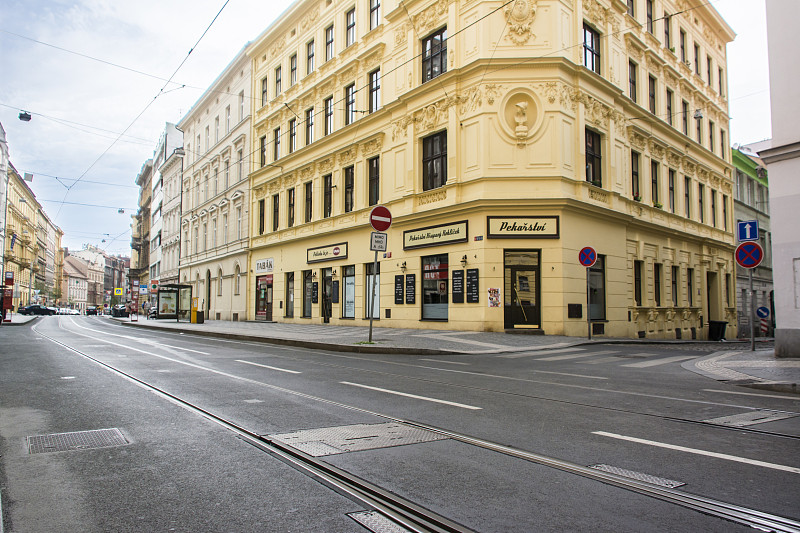 捷克首都布拉格的城市道路图片下载