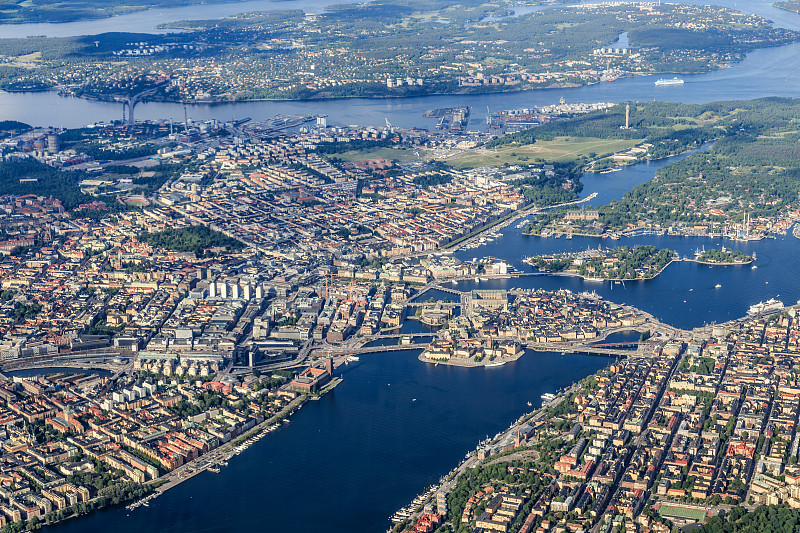 斯德哥尔摩市中心航拍图片下载