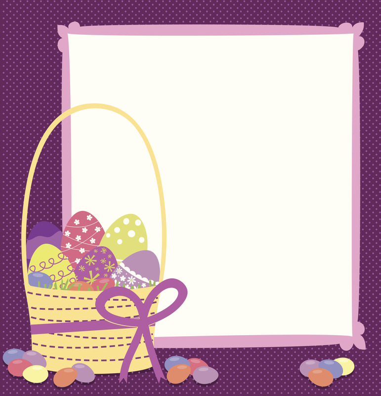 有鸡蛋和软糖的复活节篮子图片下载