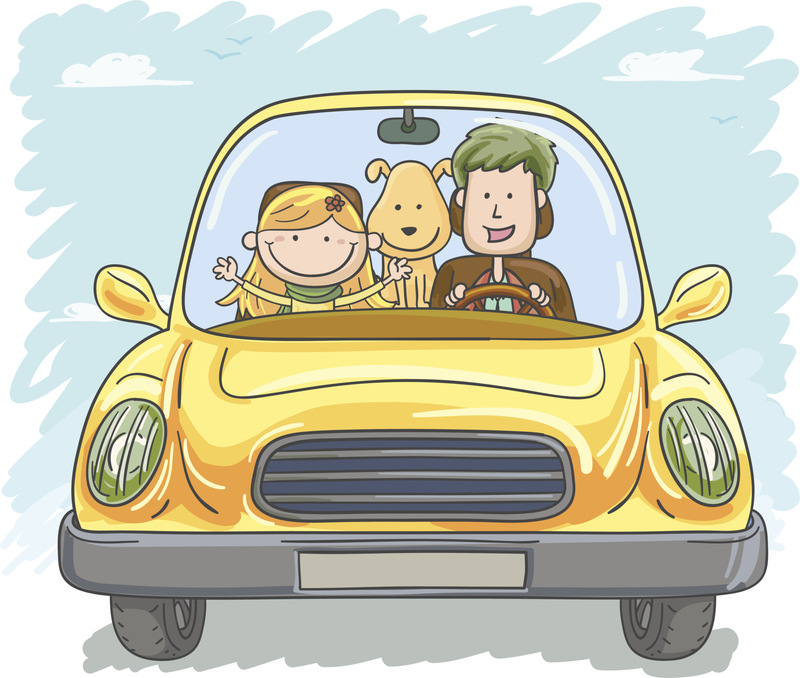卡通风格的家庭旅行图片下载