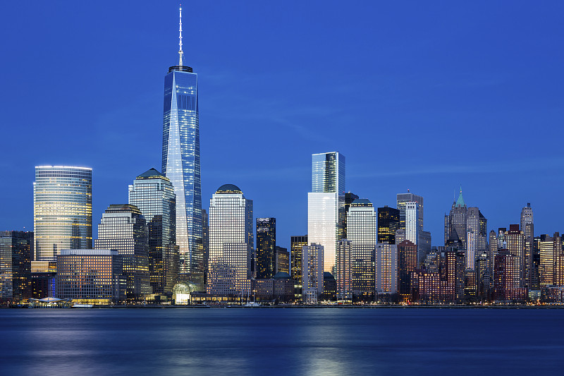 曼哈顿下城的黄昏，纽约图片下载