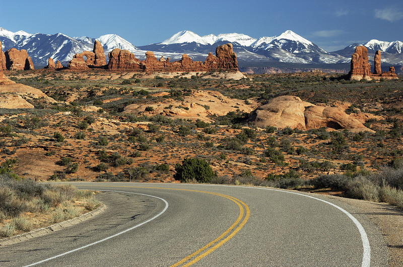 沙漠路，拱门国家公园图片素材