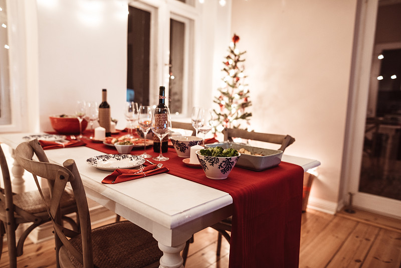 圣诞装饰客厅晚餐图片下载