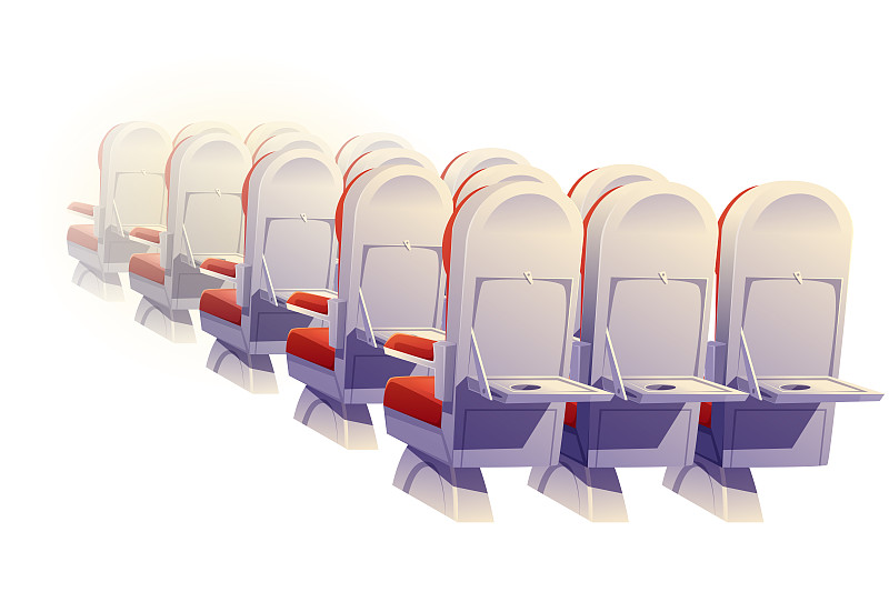 飞机座位后视图，经济舱座椅图片下载