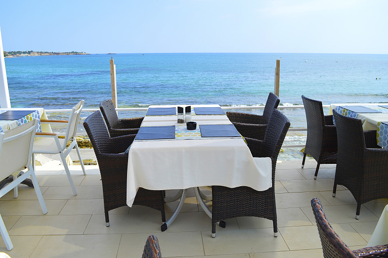 克里特岛的Hersonissos海港餐厅图片下载