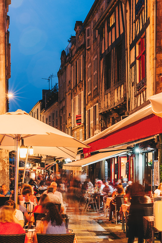 街景，餐厅-法国拉罗谢尔图片素材