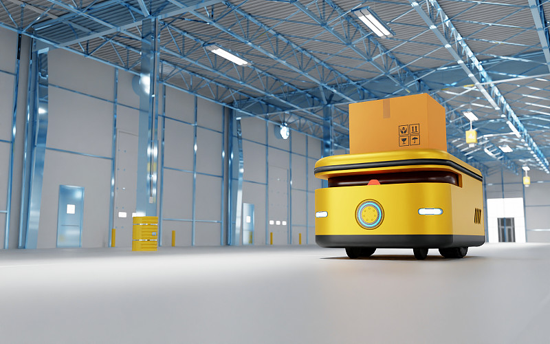 自动化仓库运输机器人。仓库自动化无人搬运车。技术创新与产业理念。三维演示图片下载