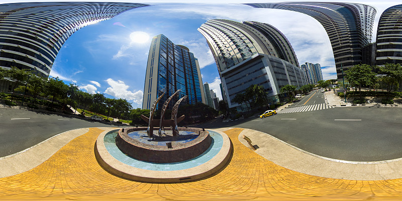 菲律宾首都马尼拉，摩天大楼林立。虚拟现实360图片下载