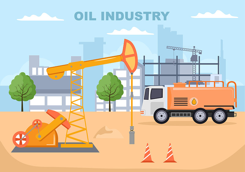 石油天然气工业矢量插图