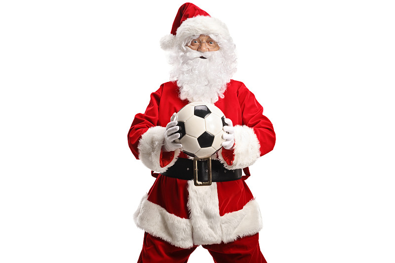 圣诞老人拿着足球图片下载