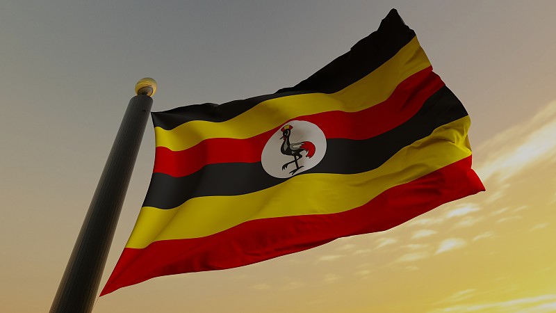 乌干达国旗摄影图片