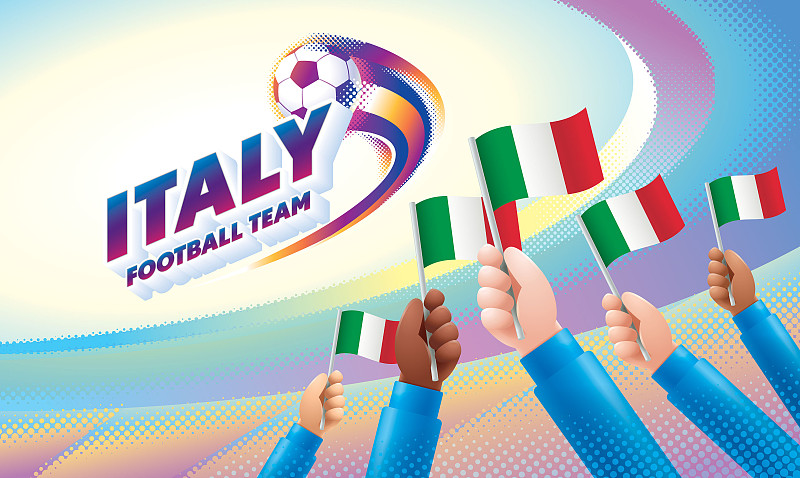 意大利足球队举着国旗庆祝图片下载
