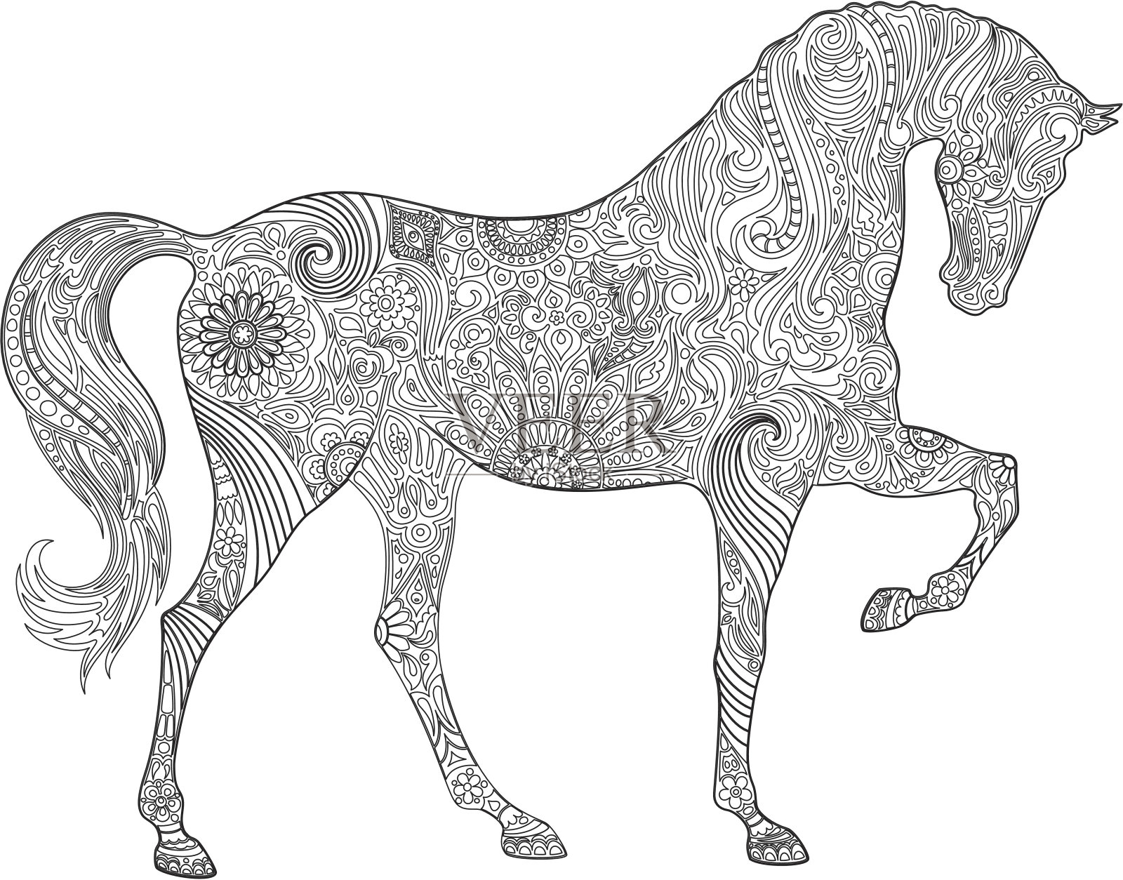 马饰品插画图片素材